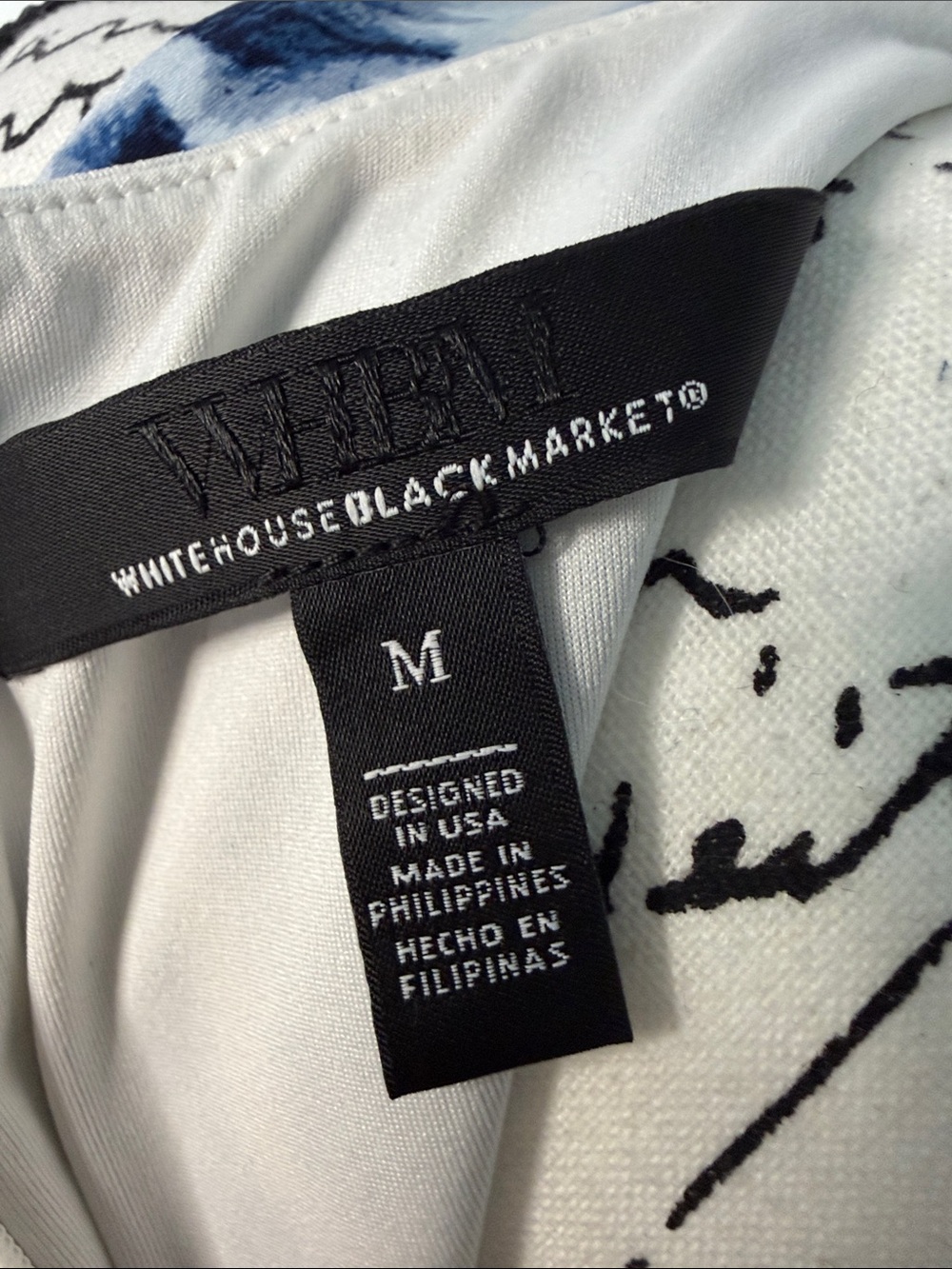 White House Black Market Navy and White Crisscross Halter Top - Picture 5 of 6